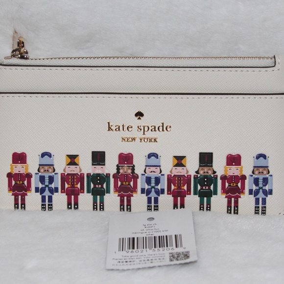 kate spade Oh What Fun! Nutcracker large slim cardholder NWT - Picture 3 of 4